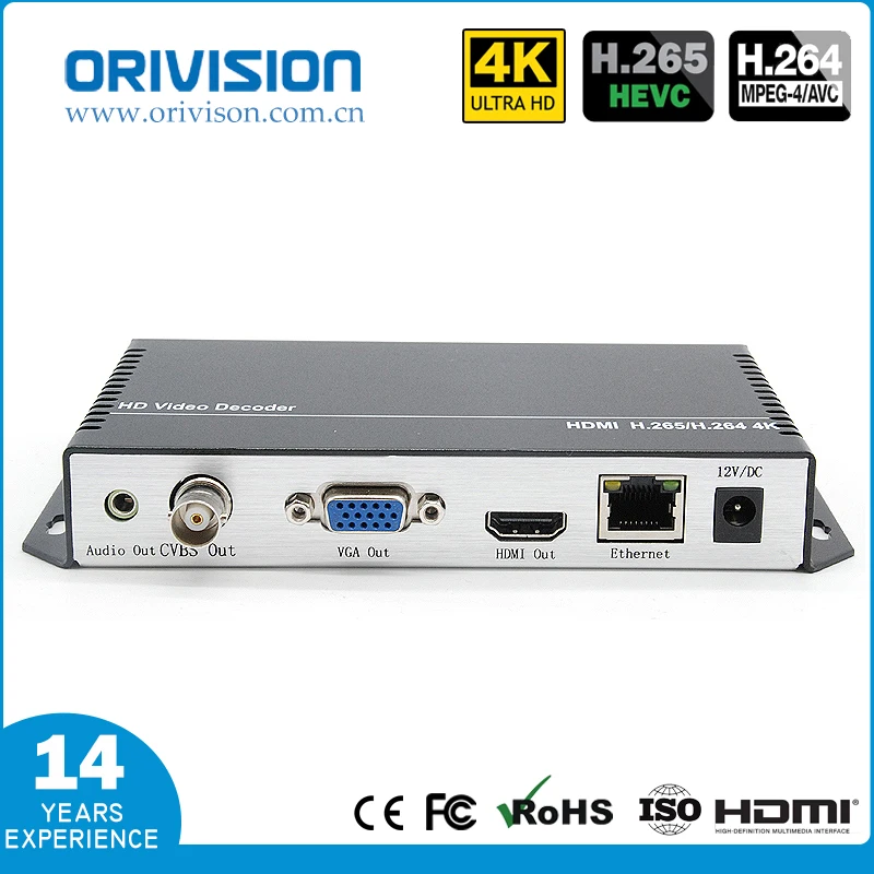 

ZY-DH301 H.265 HDMI/VGA/CVBS Video Deocder 3840x2160@30hz Maximum resolution support HTTP RTSP RTMP UTP UDP/RTP Protocol