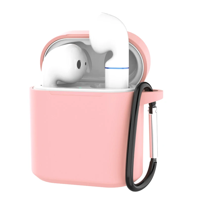 Силиконовый чехол для наушников для huawei freebuds Honor FlyPods защитный чехол s - Цвет: Pink With  Hook