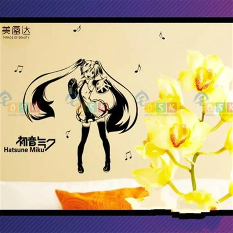 Наклейка на стену Miku со звуком пластиковый флакон для окон LXS|Наклейки стену| |