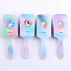 1 шт., детская Антистатическая щетка для волос с мультяшным единорогом, массажная Расческа для душа, влажная, Detangle, салонная щетка для волос, инструменты для укладки волос