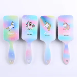 1 шт., детская Антистатическая щетка для волос с мультяшным единорогом, массажная Расческа для душа, влажная, Detangle, салонная щетка для волос, инструменты для укладки волос