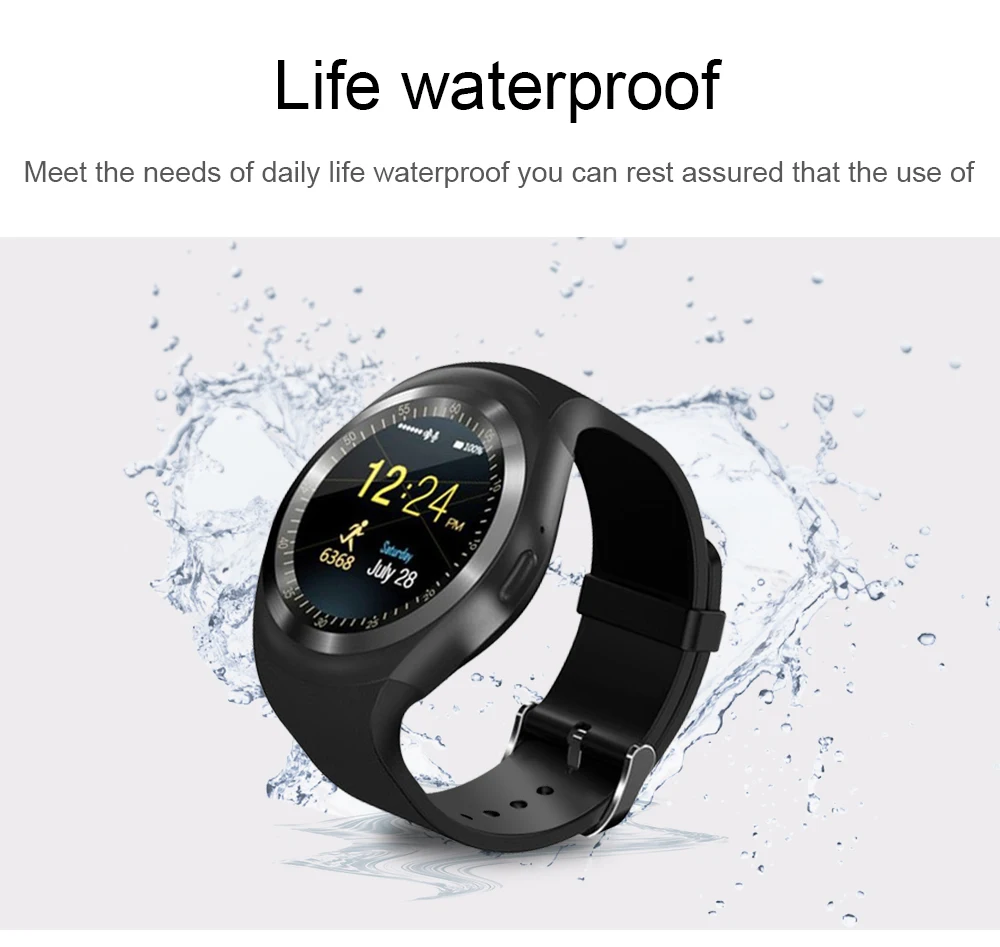 Y1 Смарт часы Bluetooth Relogio для мужчин и женщин часы Android Smartwatch водонепроницаемый телефонный звонок GSM Sim пульт дистанционного управления камера Спорт Шагомер