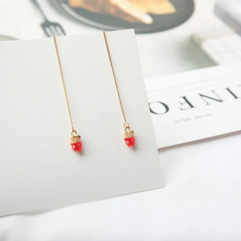 Новые эмалевые висячие серьги в виде фруктов и ананасов модные элегантные