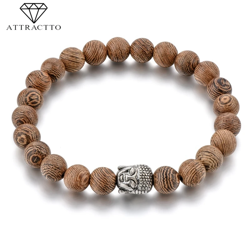 Модные серебряные браслеты ATTRACTTO с Буддой для женщин браслет из растягивающегося