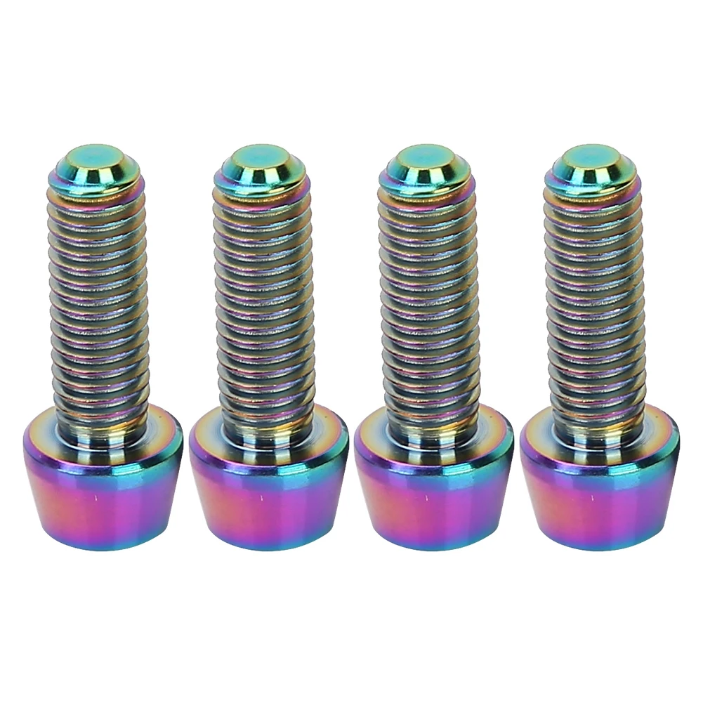 4 шт. M5x15/18 мм M6x18mm титановый велосипедный головной болт, титан сплав конической головкой для горного велосипеда стволовых крепежные винты