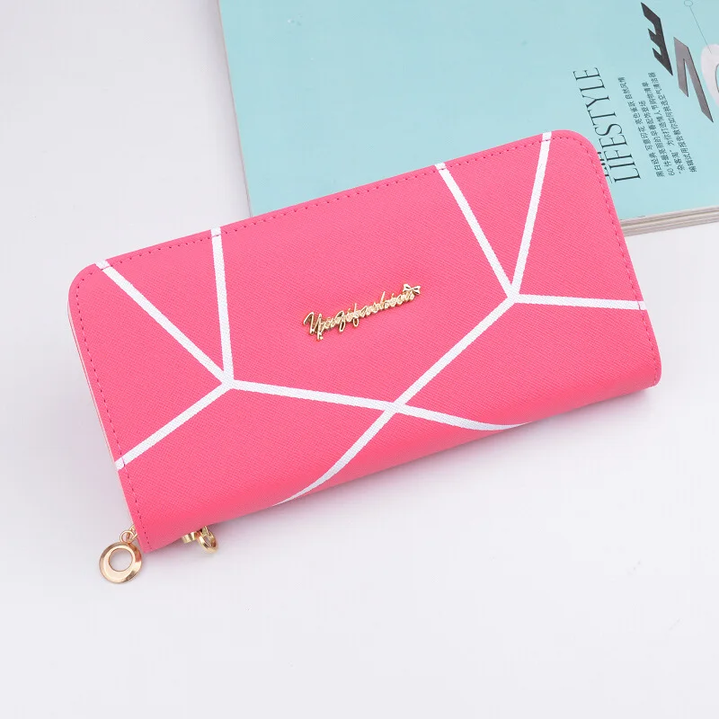 2019 известный бренд Геометрические узоры Длинные кошельки Дамская мода женская