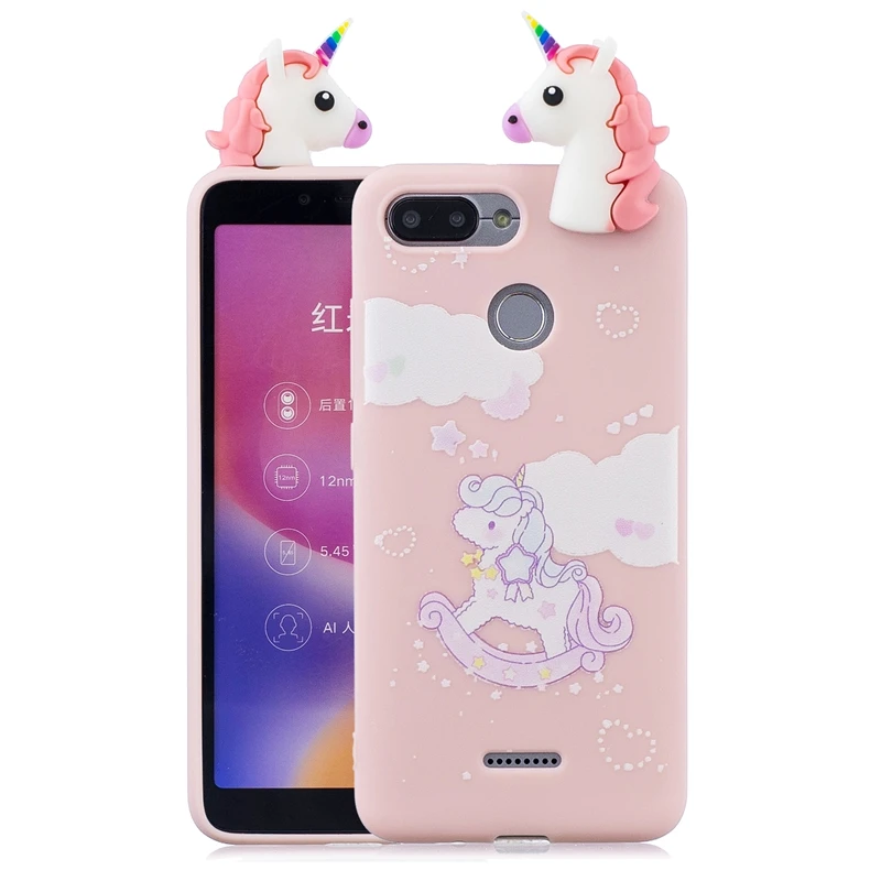 6 Чехол для Xiaomi Redmi 6A, чехол для Xiaomi Redmi 6, чехол с 3D милой пандой, единорогом, Свинкой, силиконовый чехол для телефона, чехол для Xiaomi Redmi 6A Redmi6 - Цвет: 6