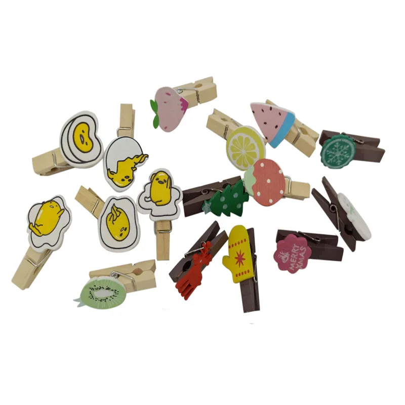

10 упаковок/партия, милые мини Мультяшные деревянные зажимы для фотографий, инструменты для DIY, бумажная открытка, рукоделие, клипсы для укра...