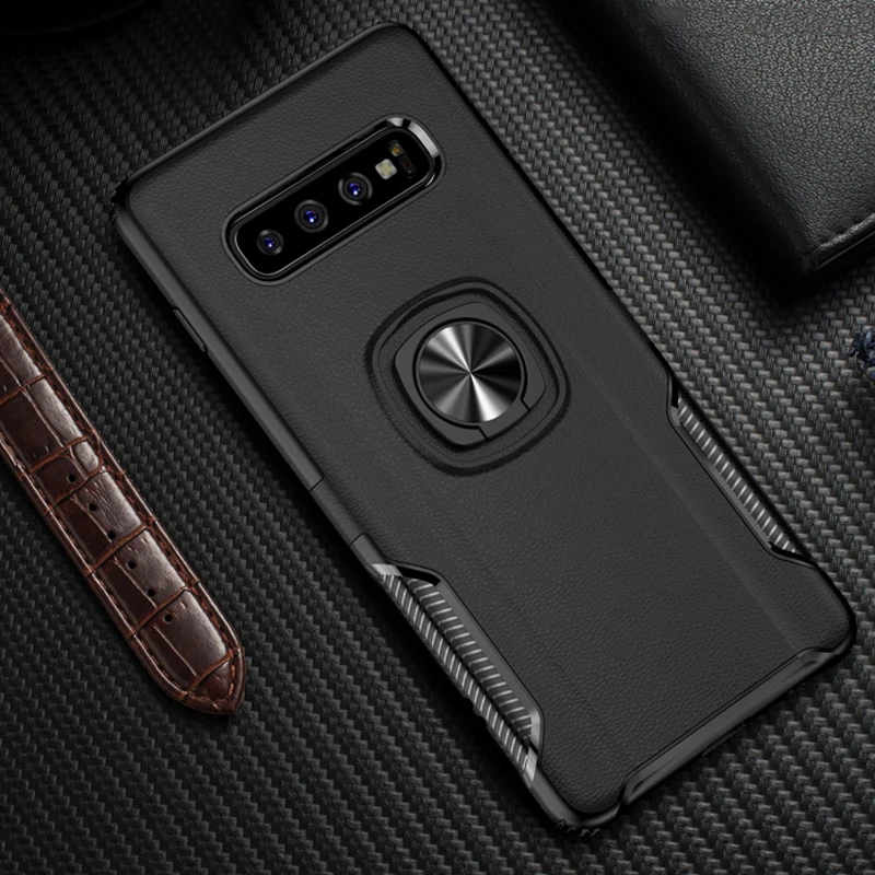 Противоударный чехол ADKO для Samsung S10 металлическое кольцо подставка автомобиля