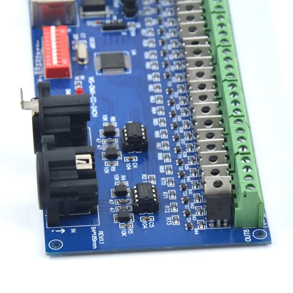DMX CC 24CH dmx512 Контроллер декодера постоянного напряжения общий катод высокой