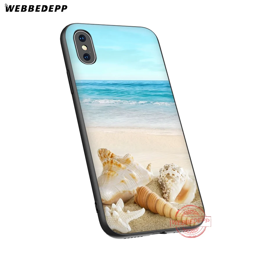 Мягкий силиконовый чехол WEBBEDEPP Blue Wood Seashells Sea Star для iPhone 8 7 6S 6 Plus 11 Pro XS Max XR X 5 5S SE |