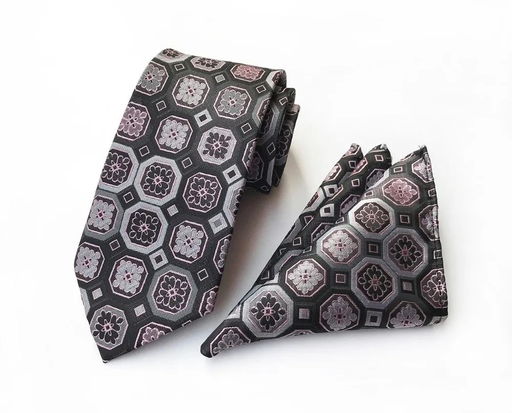 Gusleson 8 см классический галстук Hanky набор для мужской, карманный, квадратный плед Пейсли Цветочные жаккардовые галстуки для мужчин галстук платок Набор