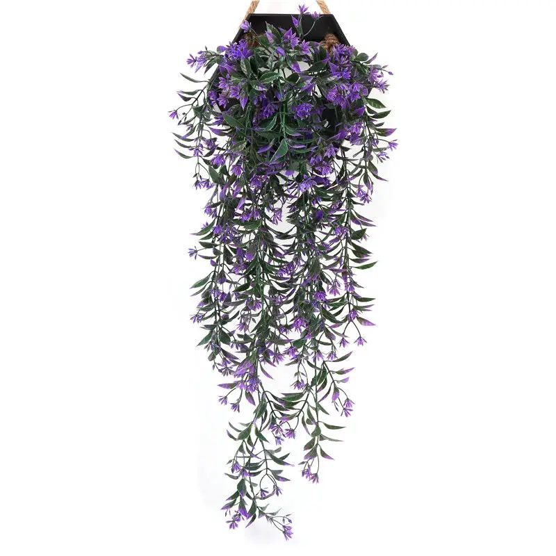 purple 78 см искусственные Висячие цветочные растения искусственная Виноградная лоза ивовые цветы из ротанга искусственные Висячие растения для украшения стен дома и сада - Цвет: purple