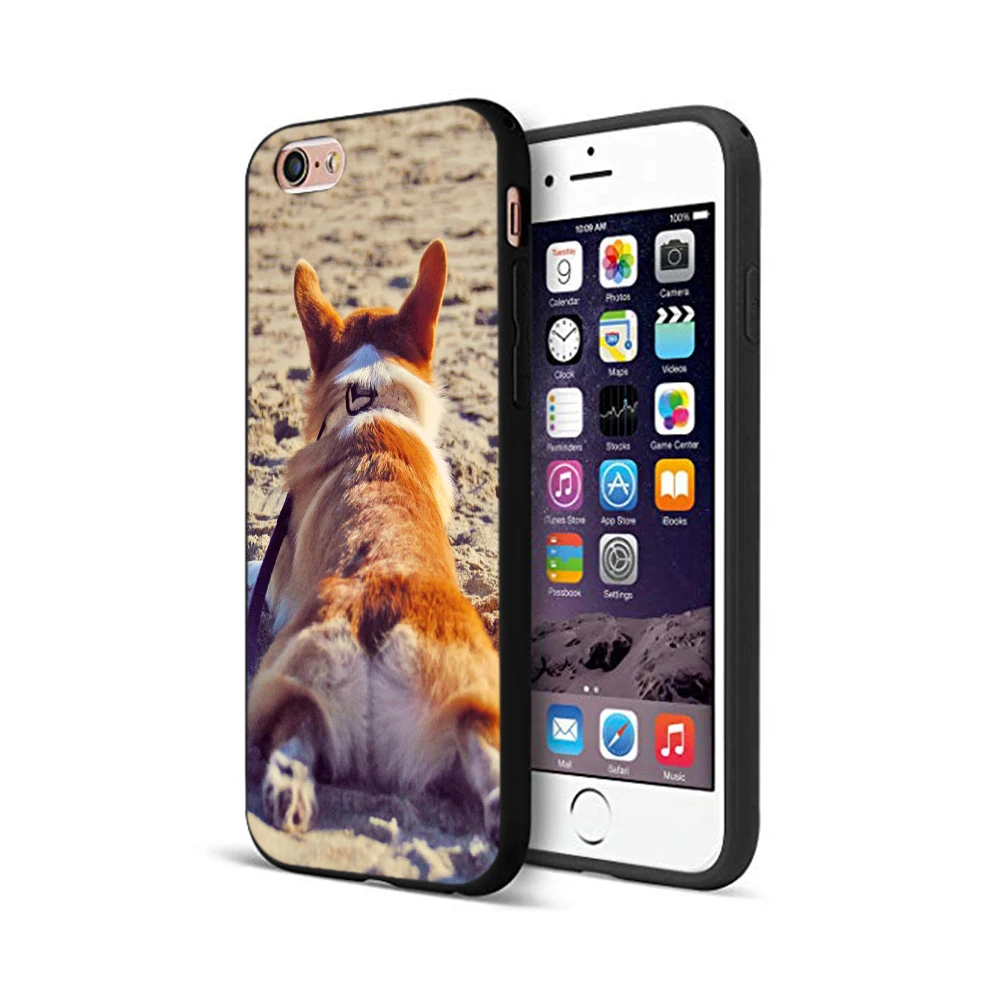 Черный чехол из ТПУ для iphone 5 5s se 6 6s 7 8 plus x 10 силиконовый XR XS 11 pro MAX с корги собакой