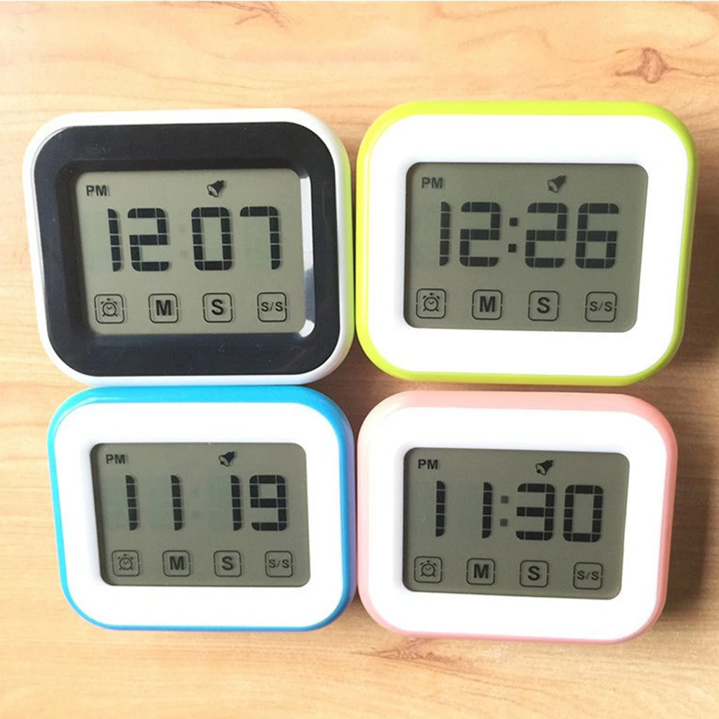 Minutes/Sec/Hour Kitchen Timer Cooking Analog Count Alarm Clock Battery Power LCD Touch Screen | Дом и сад