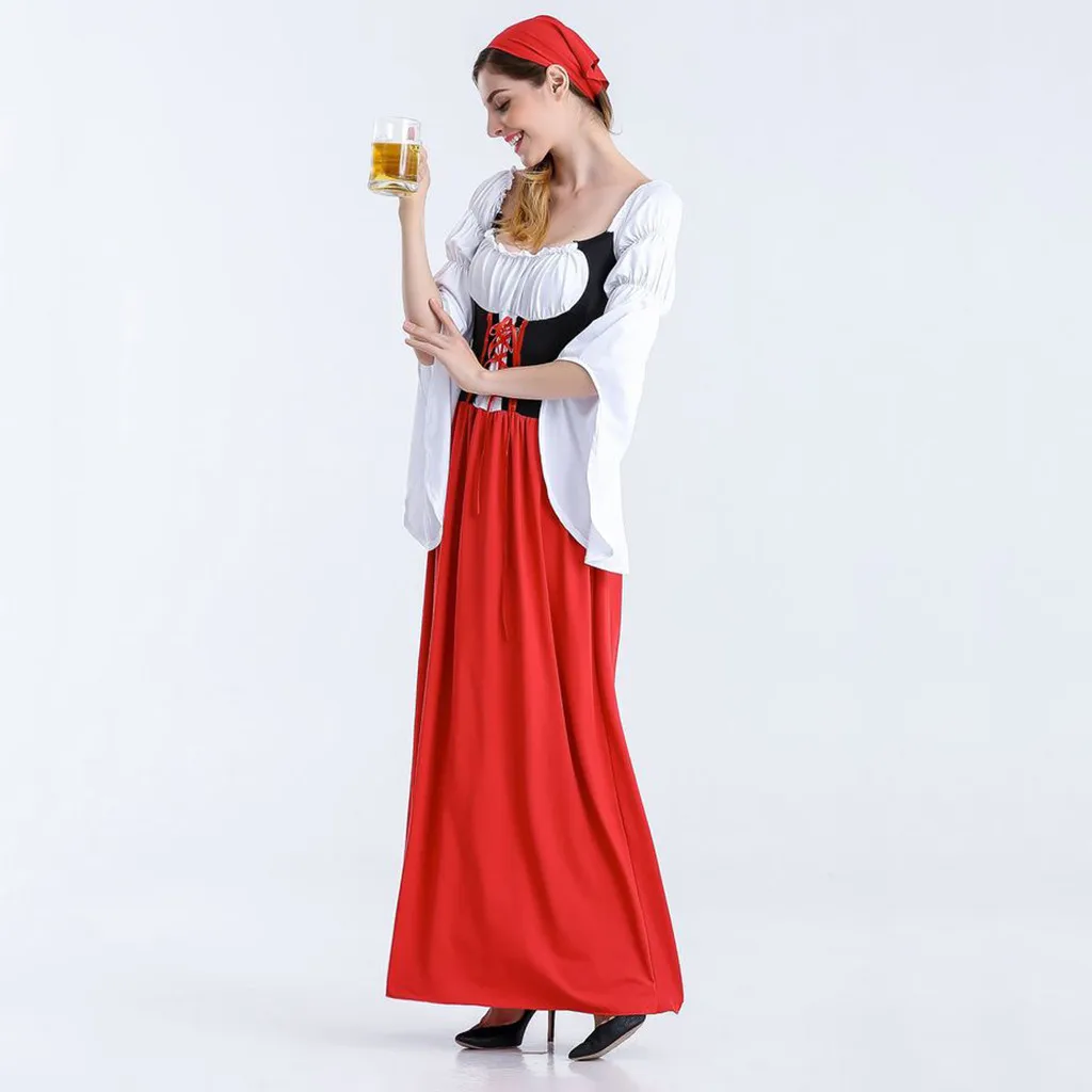 Женские вечерние платья с длинным рукавом для вечеринки карнавал Bavarian Oktoberfest