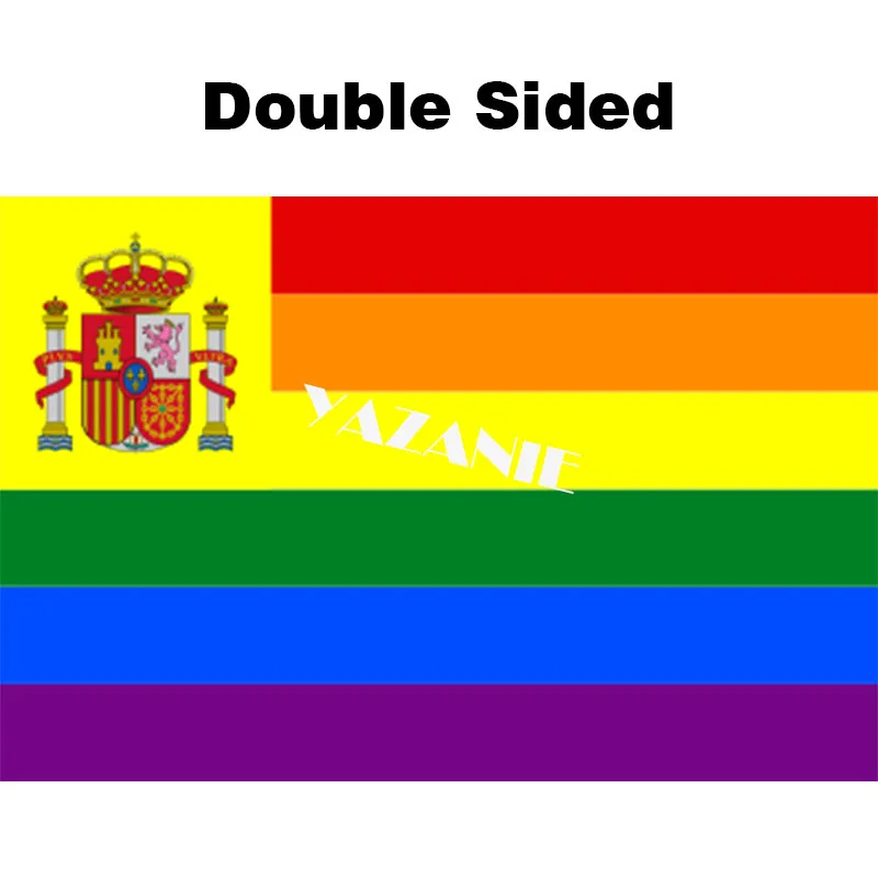 Double Sided YAZANIE любой размер двухсторонний 3* 5ft Испания гомосексуальный пум шаблон La Gomera Huelva Falange флаги и баннеры Испания гей флаги - Цвет: Double Sided