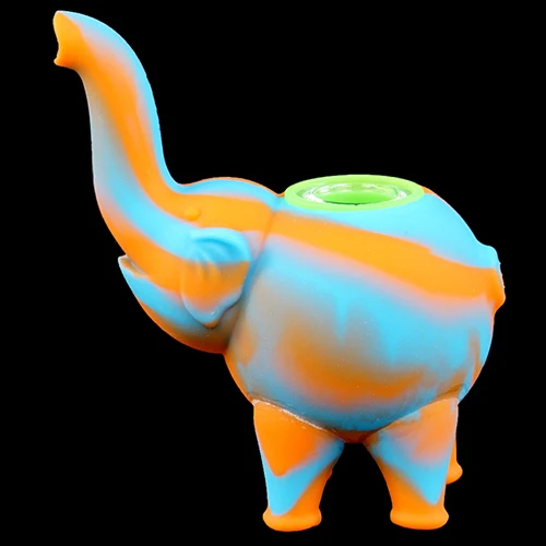 blue orange Новые силиконовые табачные трубы силиконовые курительные трубы со стеклянной чашей для благоприятной курительной трубы - Цвет: blue orange