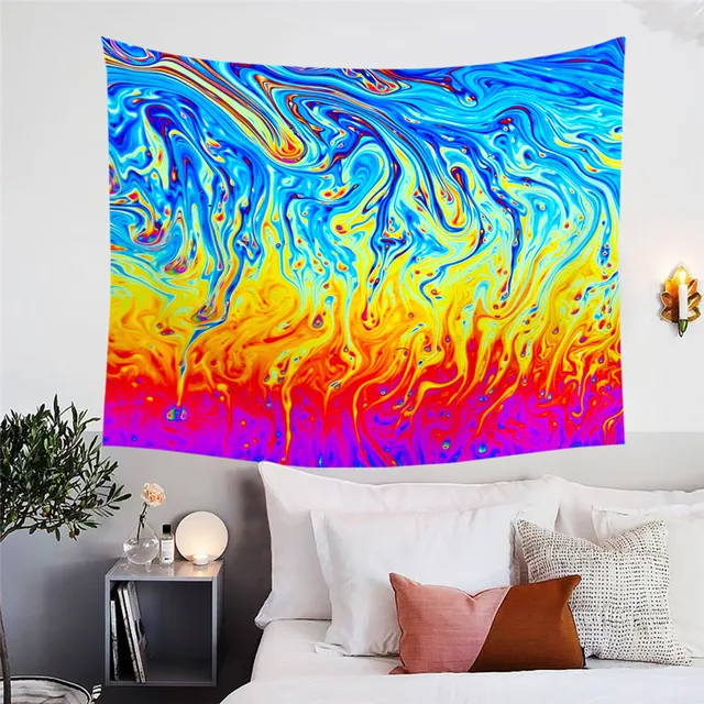 BlessLiving Marble Texture Tapestry Liquid Golden Decorative Wall Hanging Rock Stone Abstract Wall Carpet Home Decor 150x200cm 6