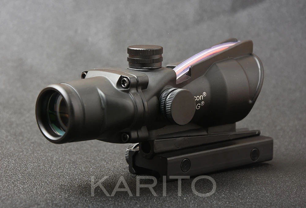 Тактический стиль trijicon acog 4x32 красные оптоволоконные прицел для Пикатинни Крепление база Охота Стрельба M1390