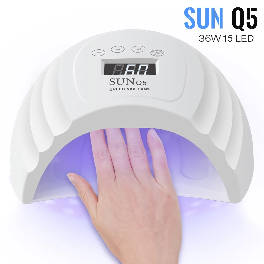 SUN Q5 36 Вт УФ лампа для ногтей 15 светодиодный S Сушилка светильник отверждения гель