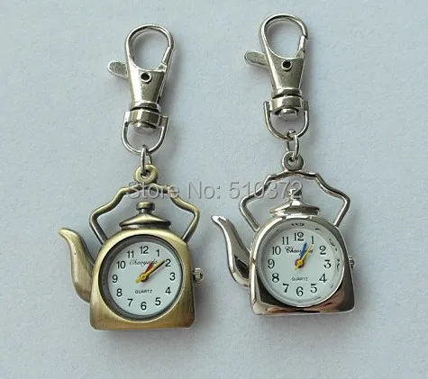 5pcs/lot kettle teapot shape watches Quartz Pocket keychain necklace for Woman ladies girls children boy H50 | Наручные часы