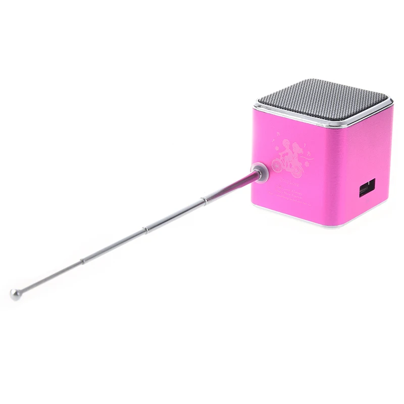 TD V26 портативный мини цифровой динамик с Micro SD / TF USB /FM (розовый)|Портативные