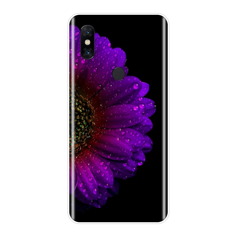 Силиконовый чехол для телефона Xiaomi Mi Max 1 2 3 с фиолетовыми цветами звездами и