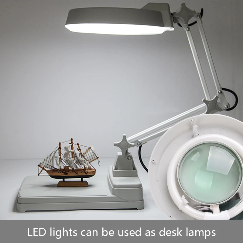 10X лупы стеклянные линзы диоптрий стол освещение LED лупа лампа свет для