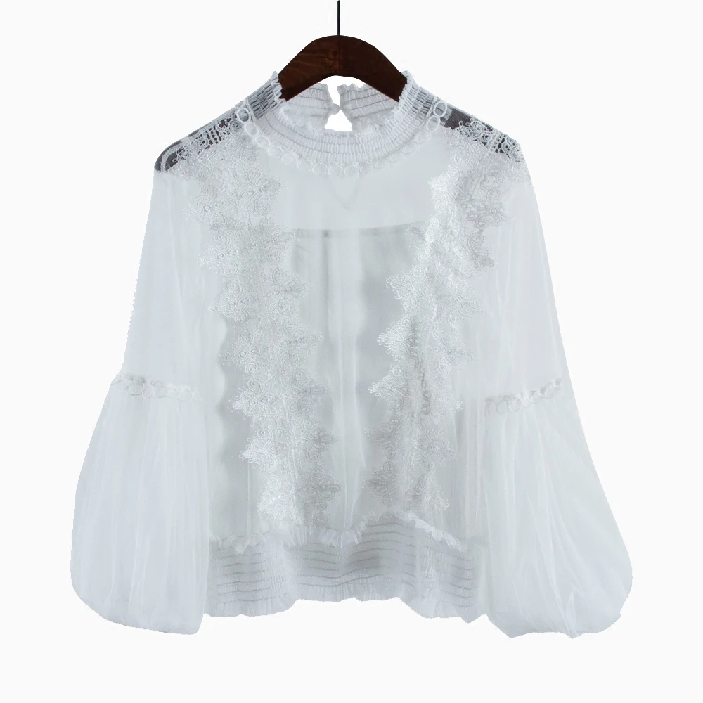 Missoov moda camisas весенне-осенняя стильная блузка женские милые топы сетчатые
