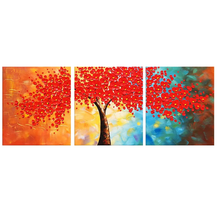 3 шт. панель настенная художественная палитра нож ручная роспись желтый цветок