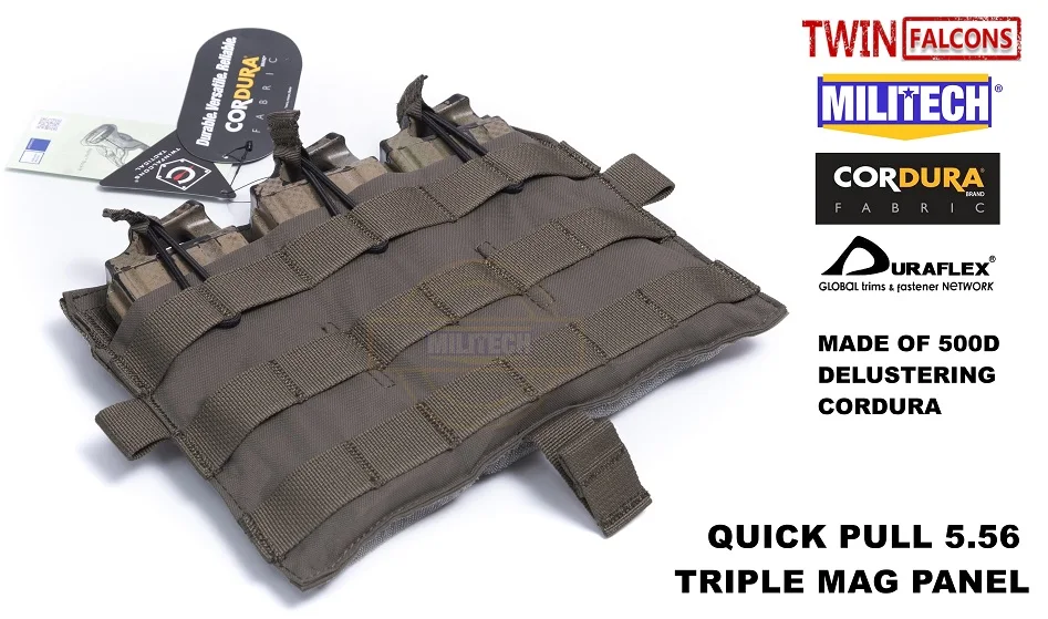 Ranger Green MILITECH TWINFALCONS TW Delustered Crye CP Съемная Лоскутная Тройная M4 5,56 Mag плоская панель для AVS CPC JPC 2,0 FCSK 2,0 - Цвет: Ranger Green