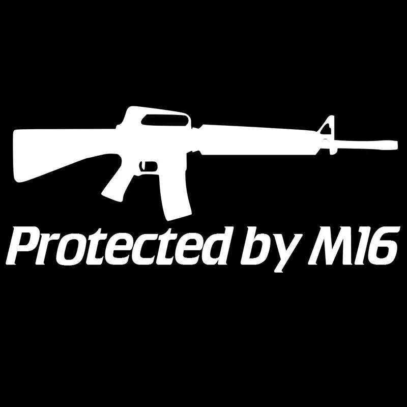 17.8CM*7.7CM Protected by M16 Reflective Car Styling Stickers Motorcycle Decorating Black/Sliver C8-1374 | Автомобили и мотоциклы