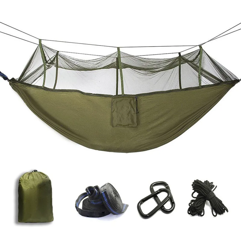 Army Green Ультралегкая москитная сетка, парашютный гамак с противомоскитными укусами для наружного кемпинга, палатки для сна - Цвет: Army Green