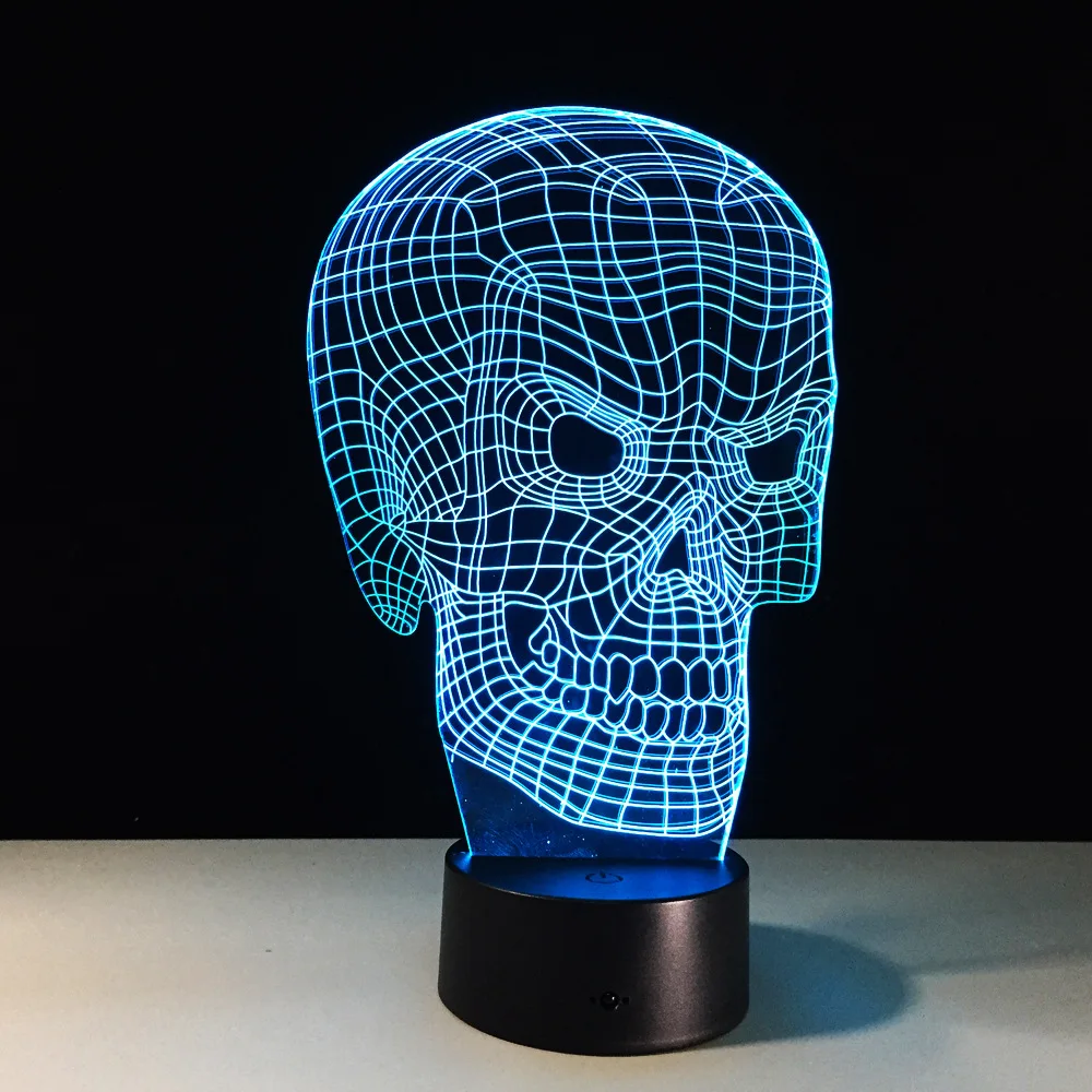 Новый скелет 3D светодиодные лампы 7 Цвет изменения ночной Светильник Фул стол с
