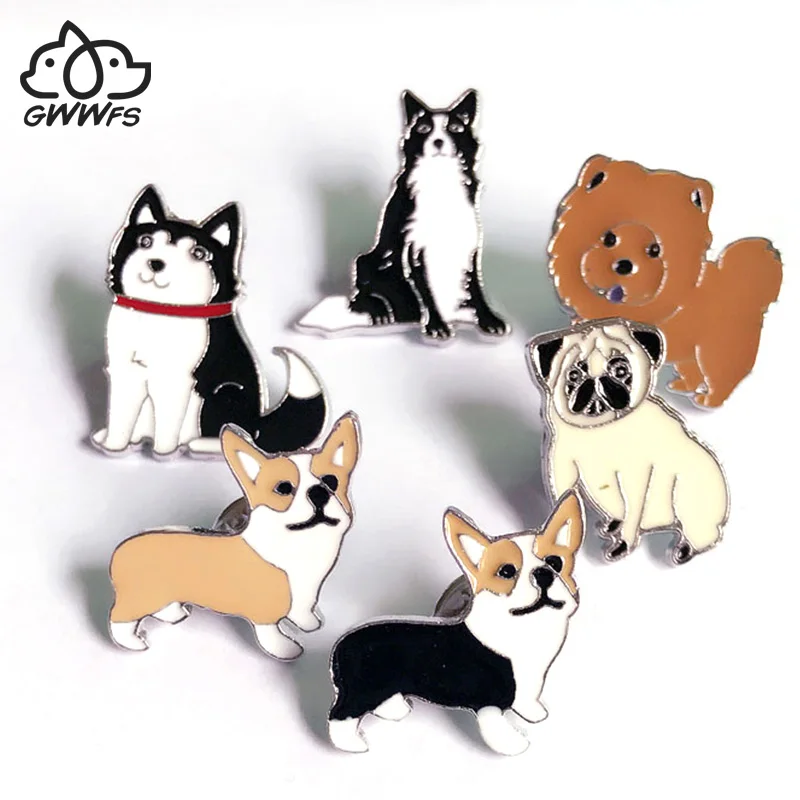 Броши Dachshunds Corgi Dogs булавки значок с подвеской декорированные ювелирные изделия