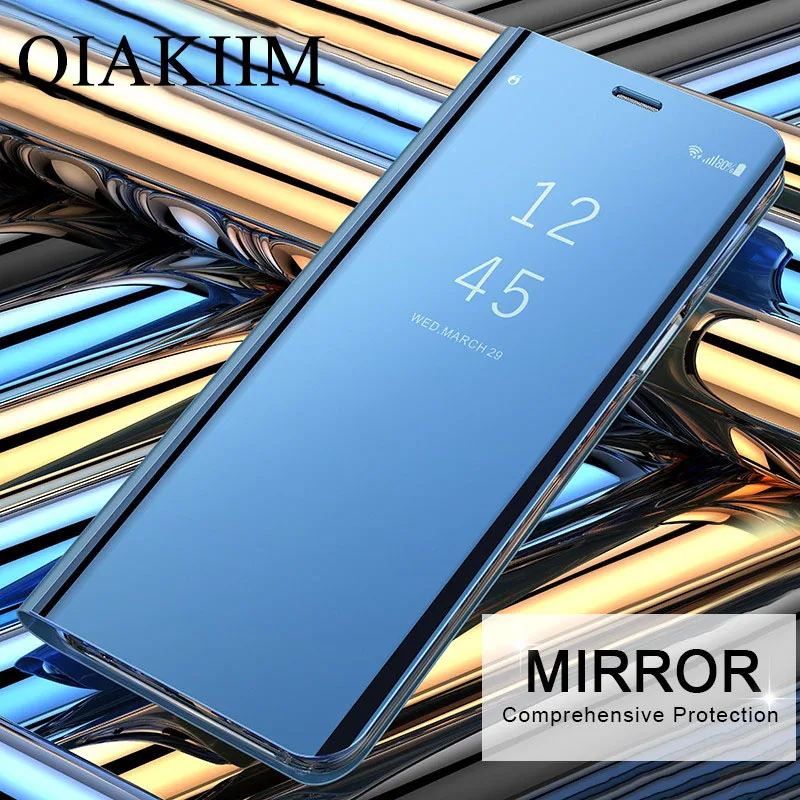 Mirror Flip Case For Samsung Galaxy Note8 S8 A3 A5 A7 S6 S7 Edge Slim Clear View Smart Cover iphone 6 7 8 Plus X Phone Cases | Мобильные