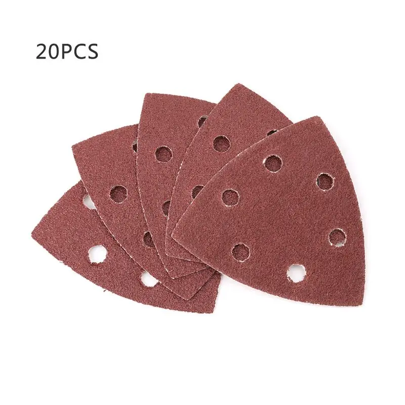 20pcs Triangular Sanding Paper Grit 40-240 Triangle 90mm 3.54inch Self-adhesive Sandpaper Polishing Sanding Disc Abrasive Tools