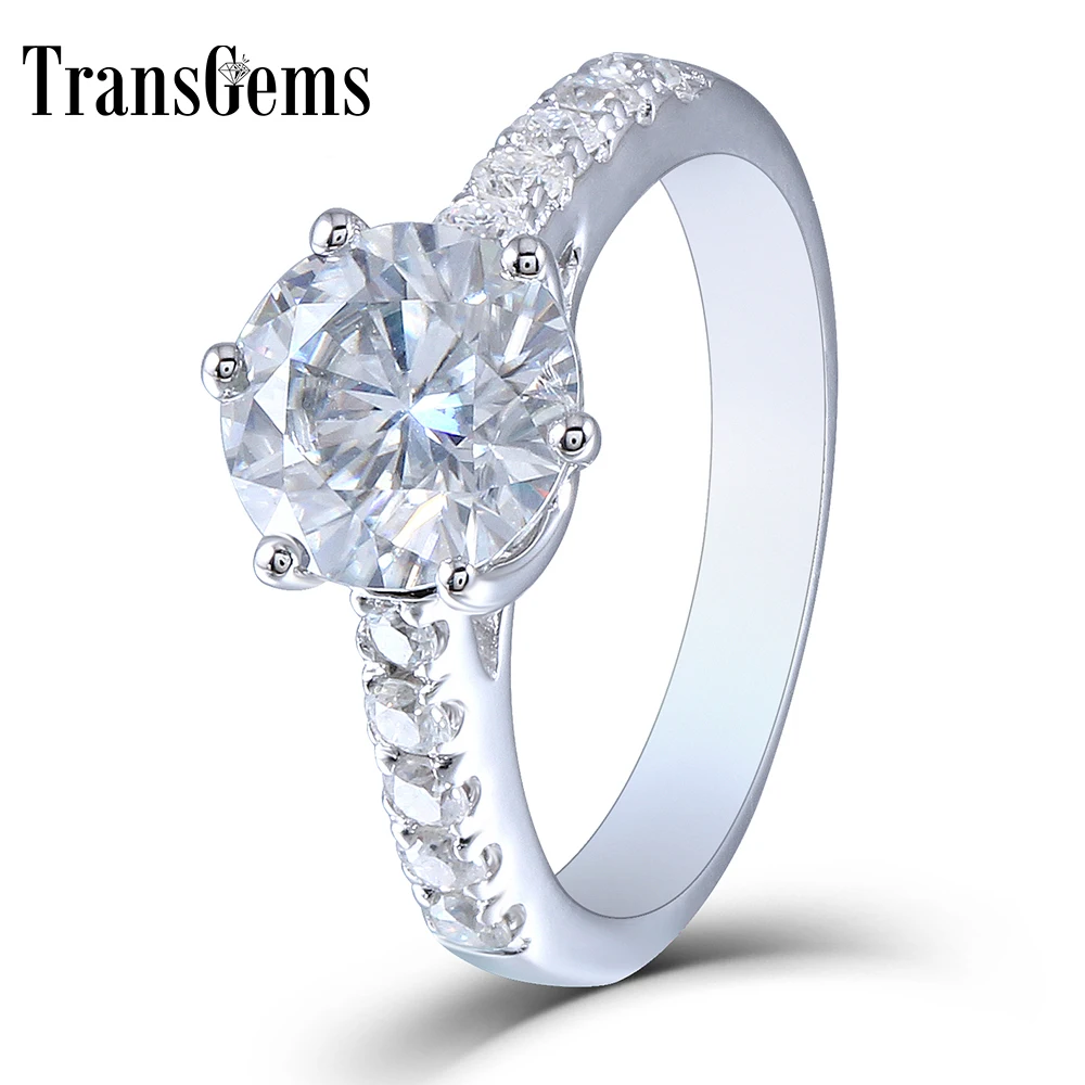 Женское кольцо для помолвки Transgem разноцветное 8 мм H|solitare|ringsolitare ring |