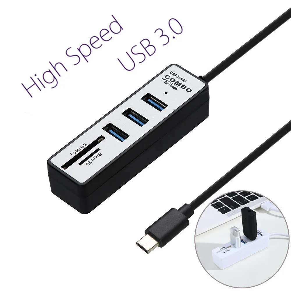 Высокая 2 в 1 Type-C OTG USB 3 0 концентратор сплиттер комбо порта и SD/TF кардридер 4 29 |