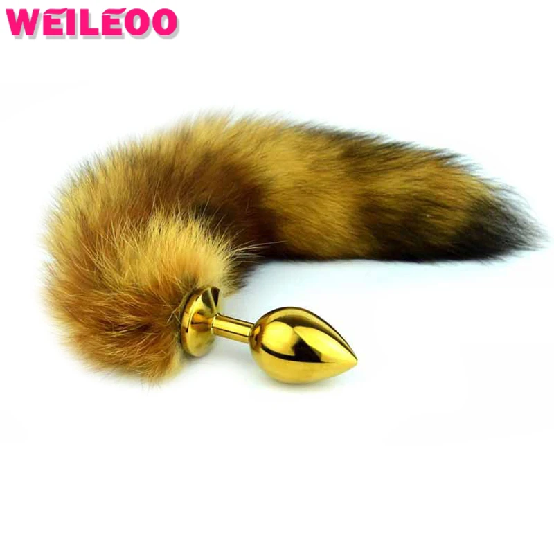 3  размер коричневый моделирование лисий хвост анальный анальная пробка