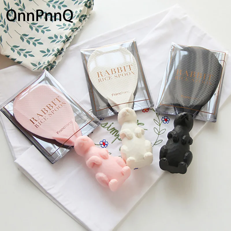 Сувениры талисманы милый мультяшный кролик веселая рисовая ложка подарок