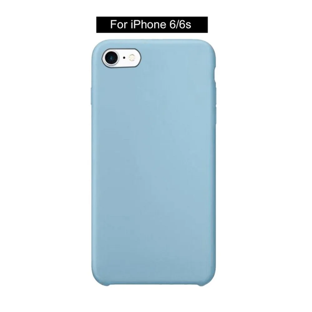 New Arrival Blue Solid Color Imitation Liquid Silica Shell Mobile Phone Protective Case Cover for iPhone 6/6s Hot Sale |