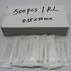 Одноразовые традиционные иглы для тату 1RL, стальные иглы для перманентного макияжа, тату-машинки, пистолет для бровей, губ, 500 мм х 50 мм, 0,35 шт.