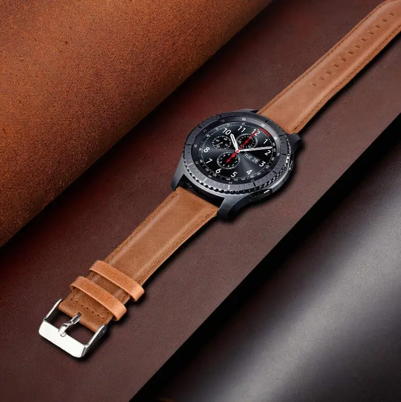Для samsung Galaxy gear S2 S3 Frontier Classic Galaxy Watch 42 мм 46 мм кожаный ремешок для Huami Amazfit 18 мм 20 м 22 мм ремешок
