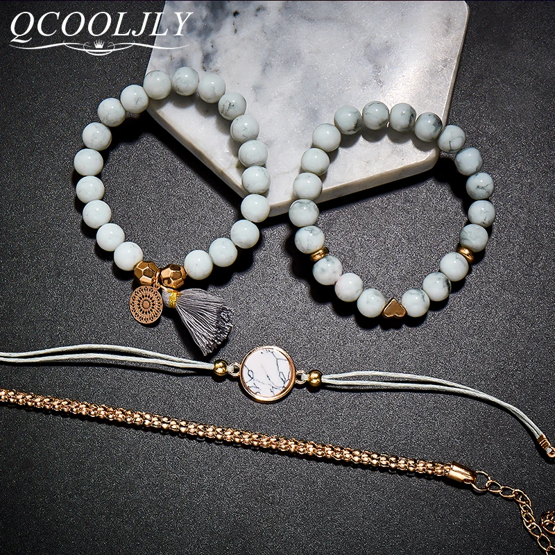 Женский браслет QCOOLJLY 4 шт./компл.|Плетеные браслеты| |