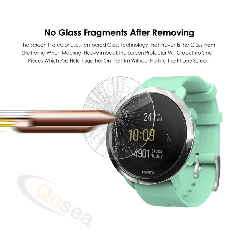 Qosea закаленное Стекло для Suunto 3 Фитнес Экран протектор 9 H ультра тонкий прозрачный