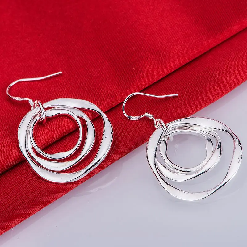Сверкающие посеребренные серьги erring 925 ювелирные изделия для женщин серебряные