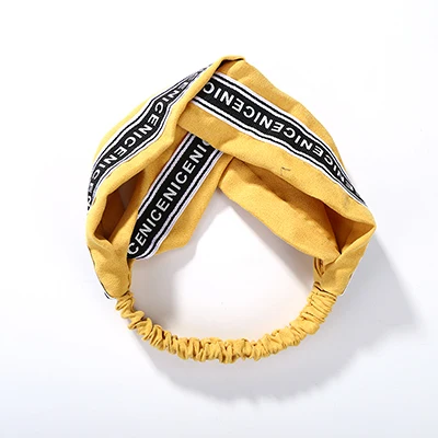 4276 yellow black Топ бантик Тюрбан повязка Цветочная эластичная повязка на голову обруч для волос в полоску аксессуары для волос для женщин и девочек скрученная завязанная повязка на голову - Цвет: 4276 yellow black