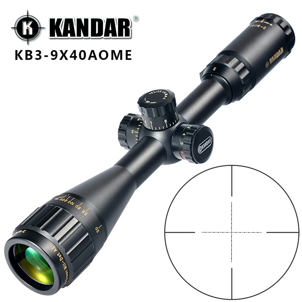 

KANDAR Gold Edition 3-9x40 AOME Glass Etched Mil-dot Reticle Locking Scope Hunting Scope Optical Sight